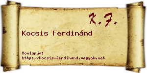 Kocsis Ferdinánd névjegykártya