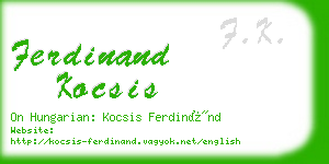 ferdinand kocsis business card